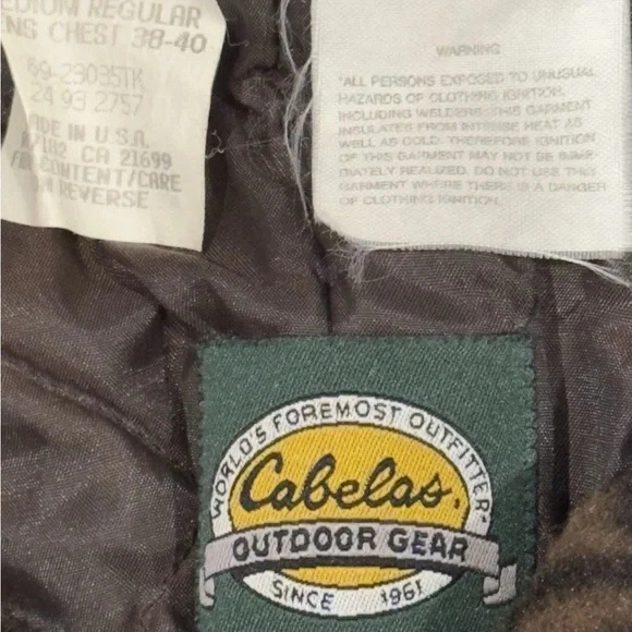 Vtg Cabela's Camoflauge Gorpcore Hunting PolarFleece Jumpsuit Made US Sz M 38-40 - Picture 9 of 10
